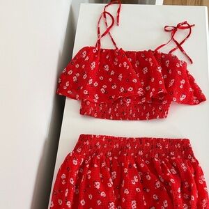 Abercrombie & Fitch Red Floral Set